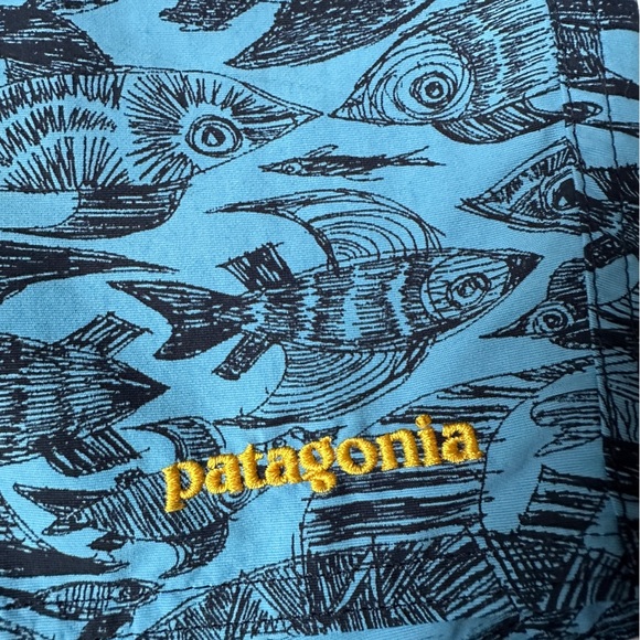 Patagonia Men's Shorts | Sz 32 | Aqua Fish Pattern Board | Blue - Picture 9 of 9